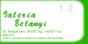 valeria belanyi business card